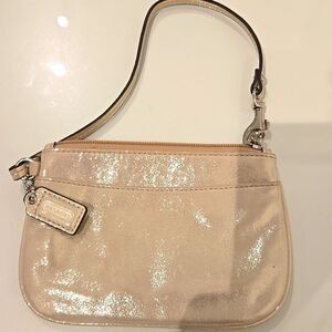 Coach Gold Metallic Shimmer Wristlet.  NWOT